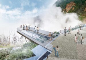 　【ガラス張り展望台？】箱根の大涌谷に絶景新名所「ちきゅうの谷」