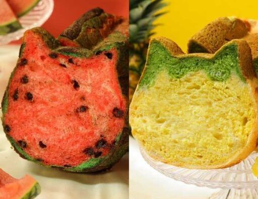 あの「ねこねこ食パン」がパイナップルとスイカで新登場!ww