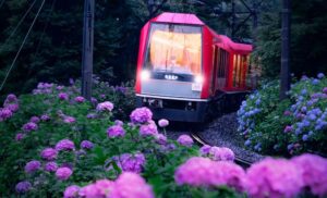 箱根「あじさい電車」約7,000株のあじさいの中を進む絶景車窓！