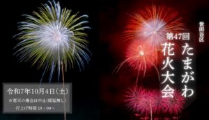 世田谷「第47回たまがわ花火大会」多摩川に大輪が咲く！10/4開催