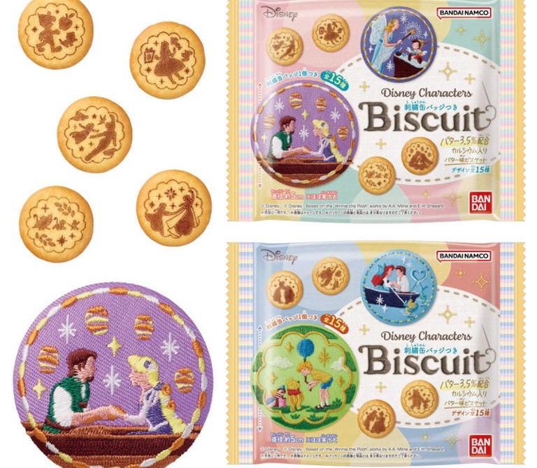 前回 売切れ続出「Disney 刺繍缶バッジビスケット」再販!