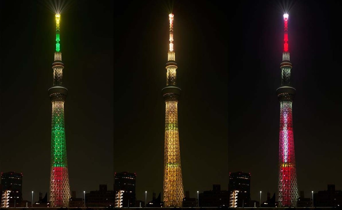 東京スカイツリーが Xmasツリーに変身！今だけの特別カラーで点灯中！