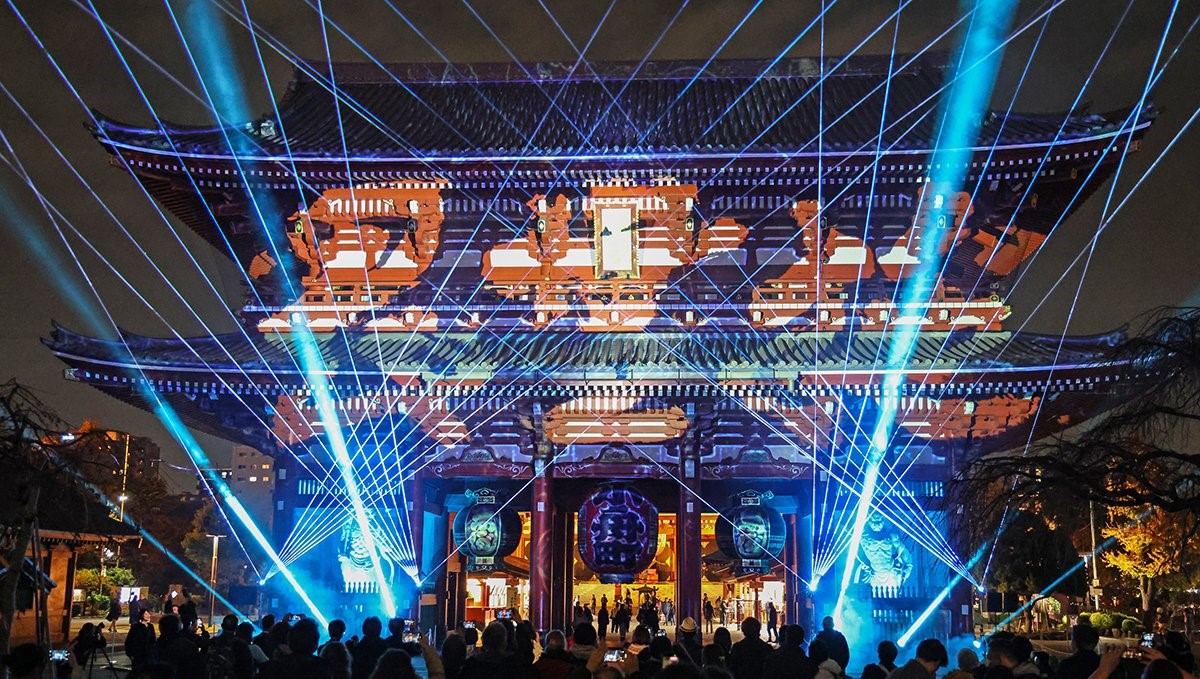 東京・浅草寺で、プロジェクションマッピングを公開中! 7日まで