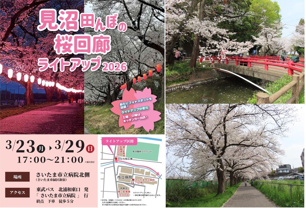 約20キロ？埼玉の日本一長い桜回廊「見沼代用水沿い」をぶらり散歩！