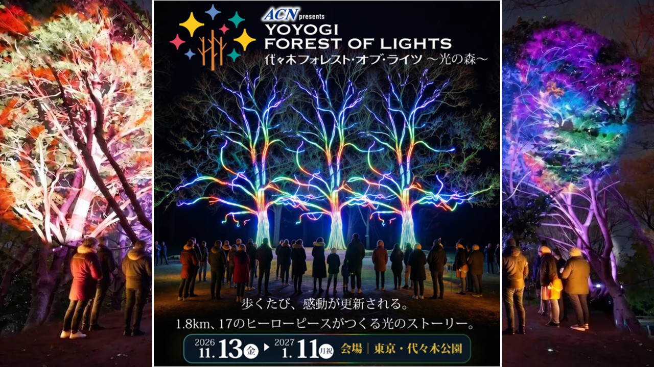 代々木公園が“光の森”に!約1.8kmを彩る新イルミネーションが初開催!